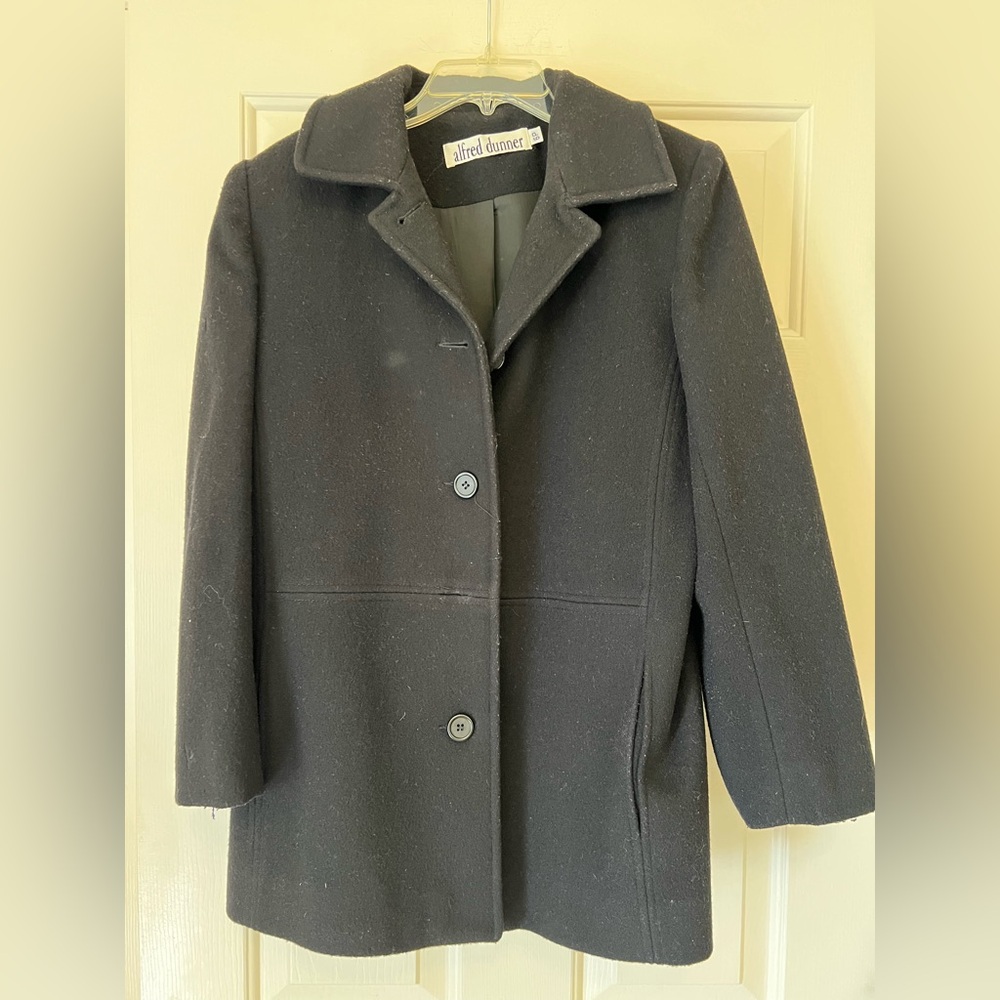 Alfred Dunner Classic Black Pea Coat